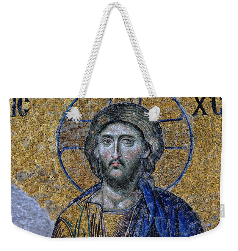 Christ Pantocrator Weekender Tote Bag featuring the photograph Christ Pantocrator -- Hagia Sophia by Stephen Stookey