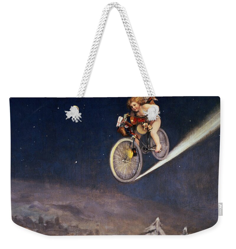 Child Weekender Tote Bag featuring the painting Christmas Delivery by Jose Frappa