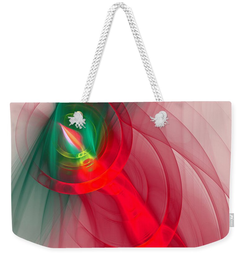Christmas Flame Weekender Tote Bag featuring the digital art Christmas Flame by Victoria Harrington
