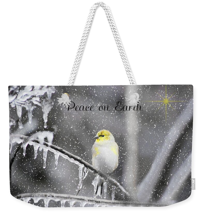 Ice Weekender Tote Bag featuring the photograph Christmas Peace by Linda Segerson