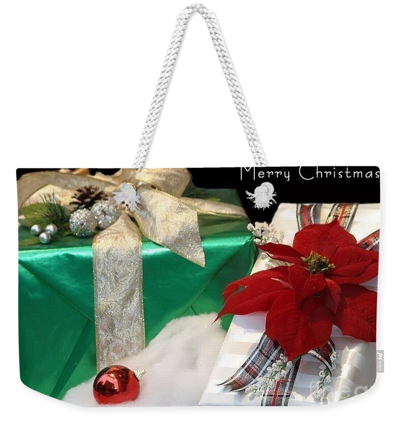 Christmas Weekender Tote Bag featuring the photograph Christmas Presents by Living Color Photography Lorraine Lynch