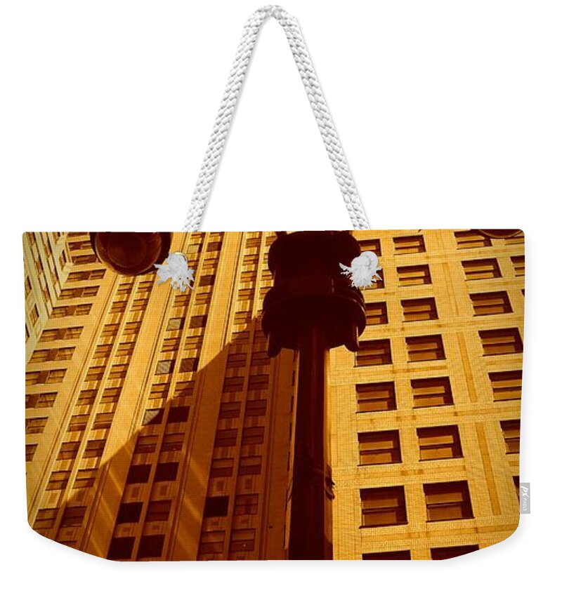 Manhattan Canvas Prints Weekender Tote Bag featuring the photograph Rockefeller Building in Manhattan by Monique Wegmueller