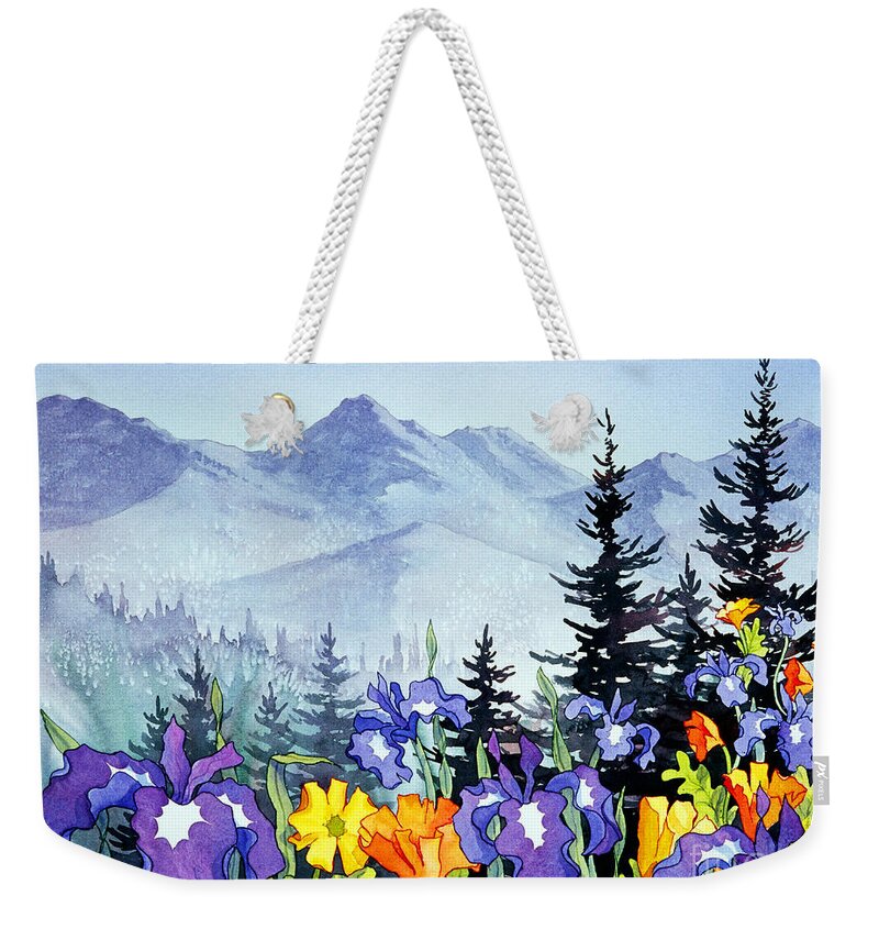 Watercolor Weekender Tote Bag featuring the painting Chugach Summer by Teresa Ascone