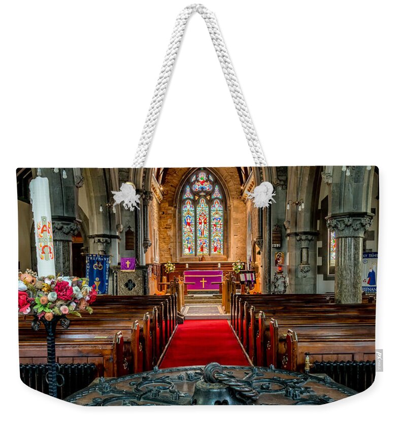 Religion Weekender Tote Bag featuring the photograph Church Font by Adrian Evans