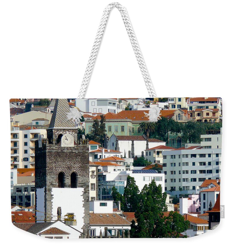 Funchal Weekender Tote Bag featuring the photograph Church in Funchal by Tracy Winter