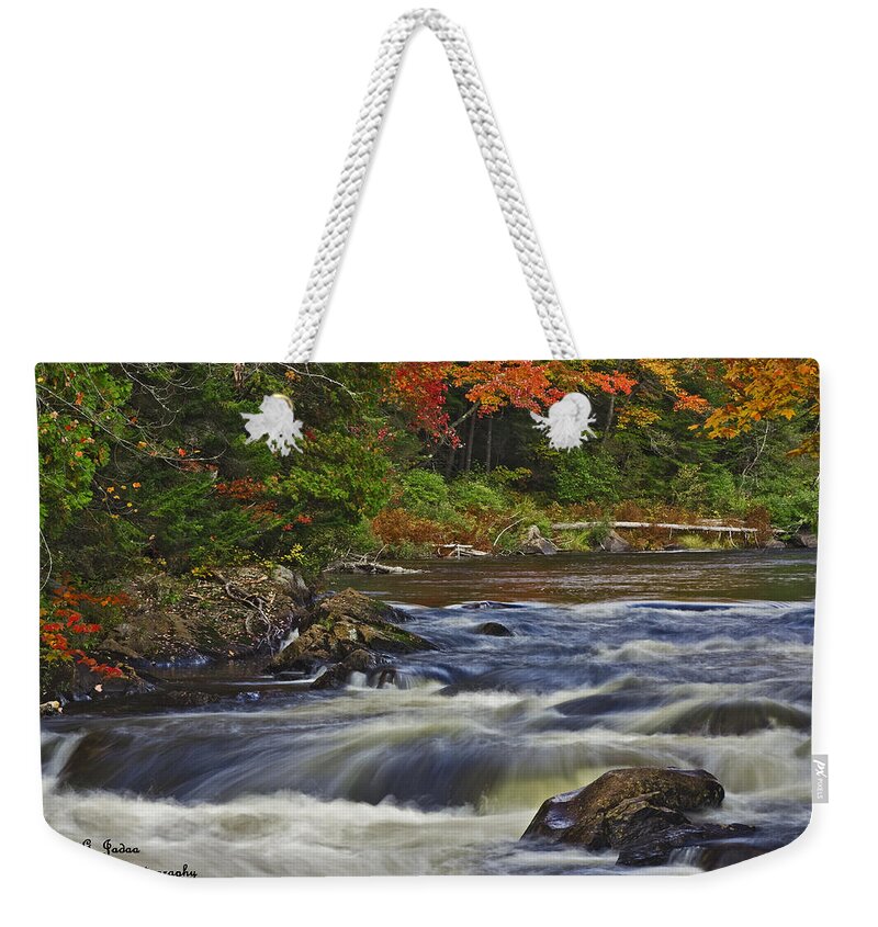 Waterfall Weekender Tote Bag featuring the photograph Chute Croches by Hany J