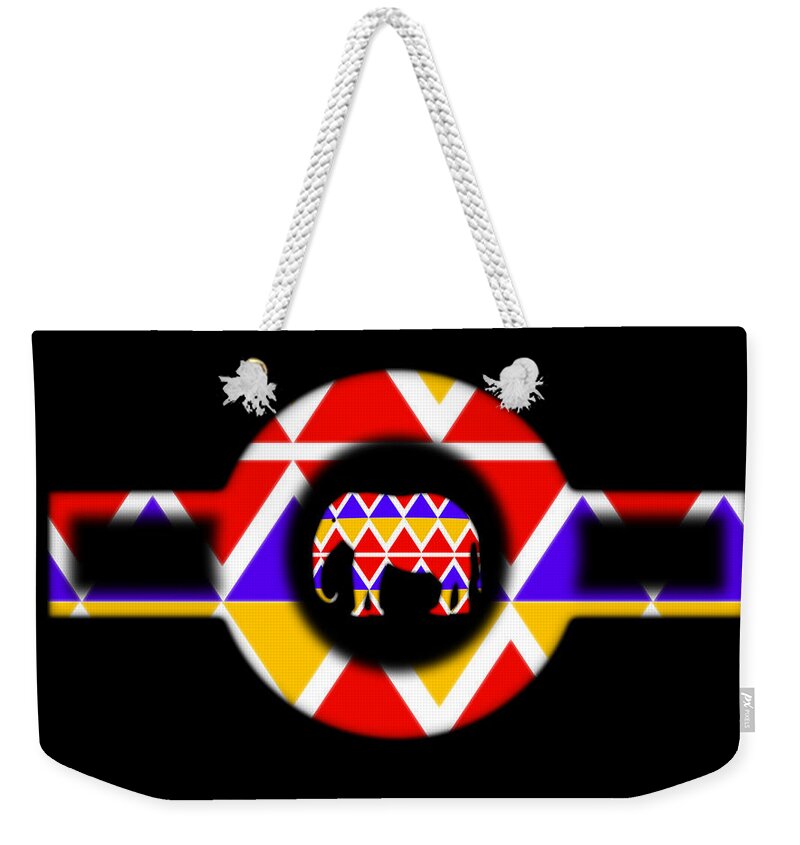 Native American Weekender Tote Bag featuring the digital art Cigar Store Indian by Charles Stuart