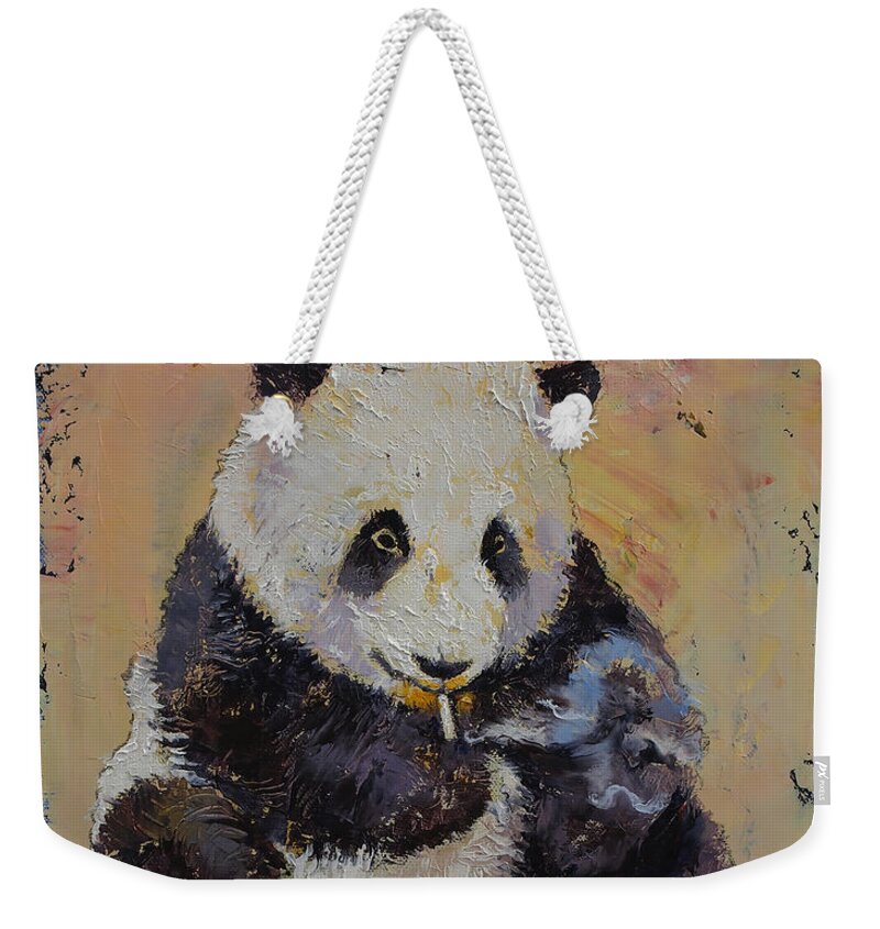 Cigarette Weekender Tote Bag featuring the painting Cigarette Break by Michael Creese