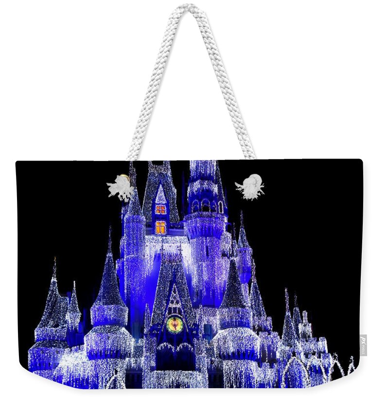 Disney Weekender Tote Bag featuring the photograph Cinderella's Castle by Laurie Perry