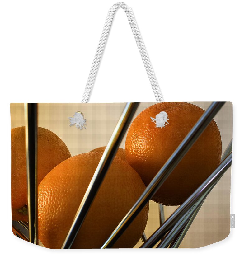 Warm Weekender Tote Bag featuring the photograph Circles and Lines by Milena Ilieva