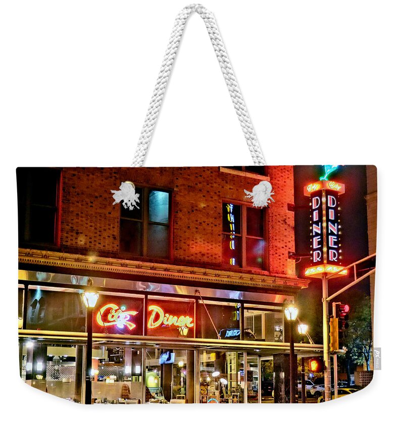 Diner Weekender Tote Bag featuring the photograph City Diner at the Fox by C H Apperson