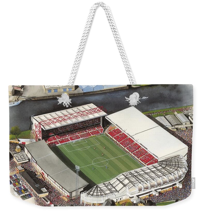 Art Weekender Tote Bag featuring the painting City Ground - Nottingham Forest by Kevin Fletcher