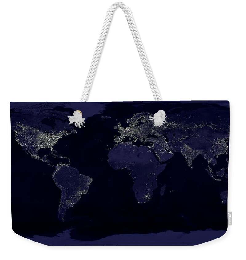 Earth At Night Weekender Tote Bag featuring the photograph City Lights by Sebastian Musial