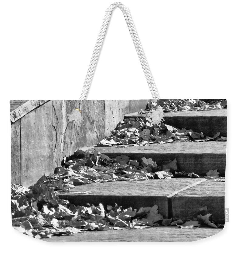 Downtown Weekender Tote Bag featuring the mixed media City Steps 3 by Angelina Tamez