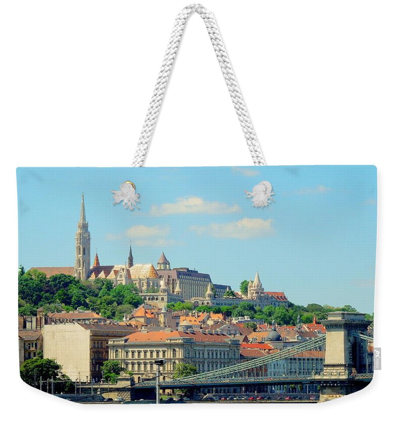 Hungary Weekender Tote Bag featuring the photograph CityScape of Budapest by Caroline Stella