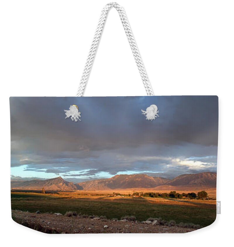Beautiful Weekender Tote Bag featuring the photograph Clarks Fork Rainbow by Roger Snyder