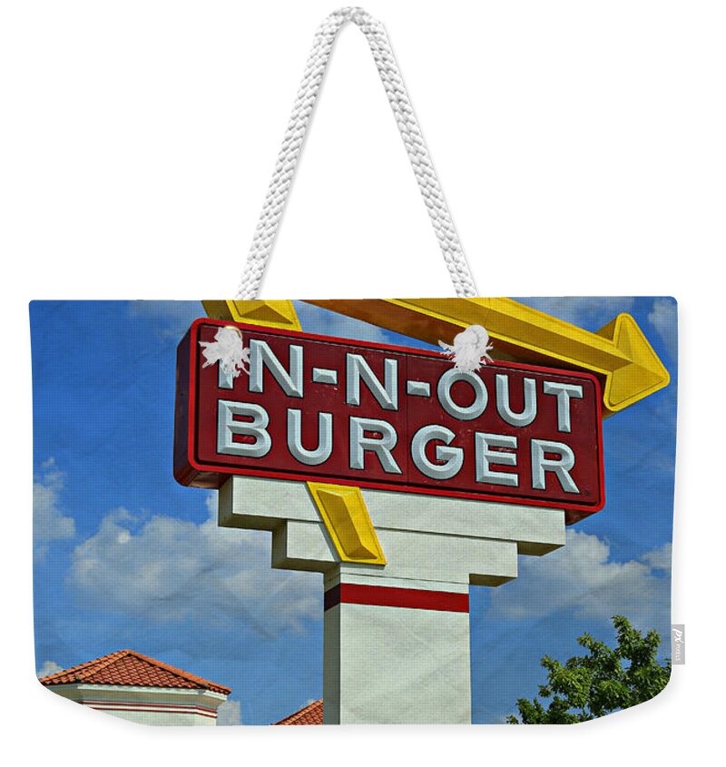 50s Weekender Tote Bag featuring the photograph Classic Cali Burger 1.1 by Stephen Stookey