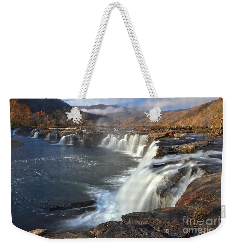 Sandstone Falls Weekender Tote Bag featuring the photograph Clearing Skies Over Sandstone Falls by Adam Jewell
