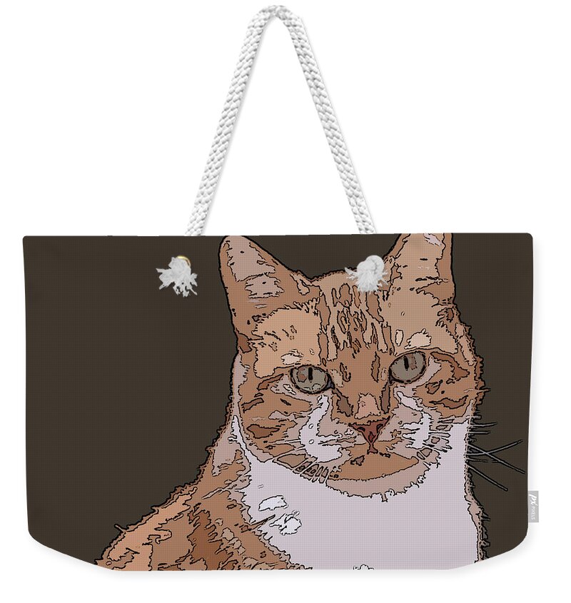 Cats Weekender Tote Bag featuring the digital art Cleo by Deborah Runham