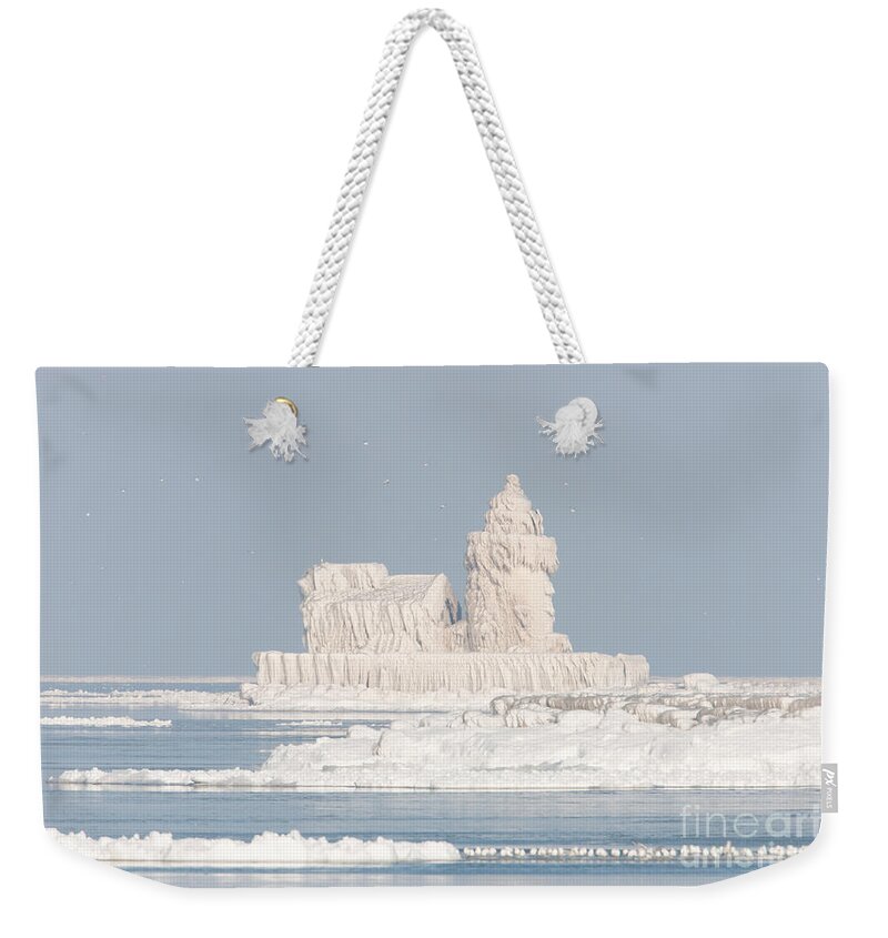 Clarence Holmes Weekender Tote Bag featuring the photograph Cleveland Harbor West Pierhead Light II by Clarence Holmes
