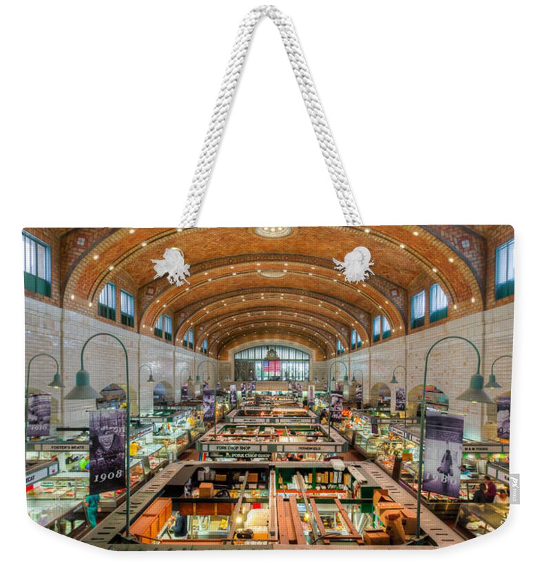 Clarence Holmes Weekender Tote Bag featuring the photograph Cleveland West Side Market III by Clarence Holmes