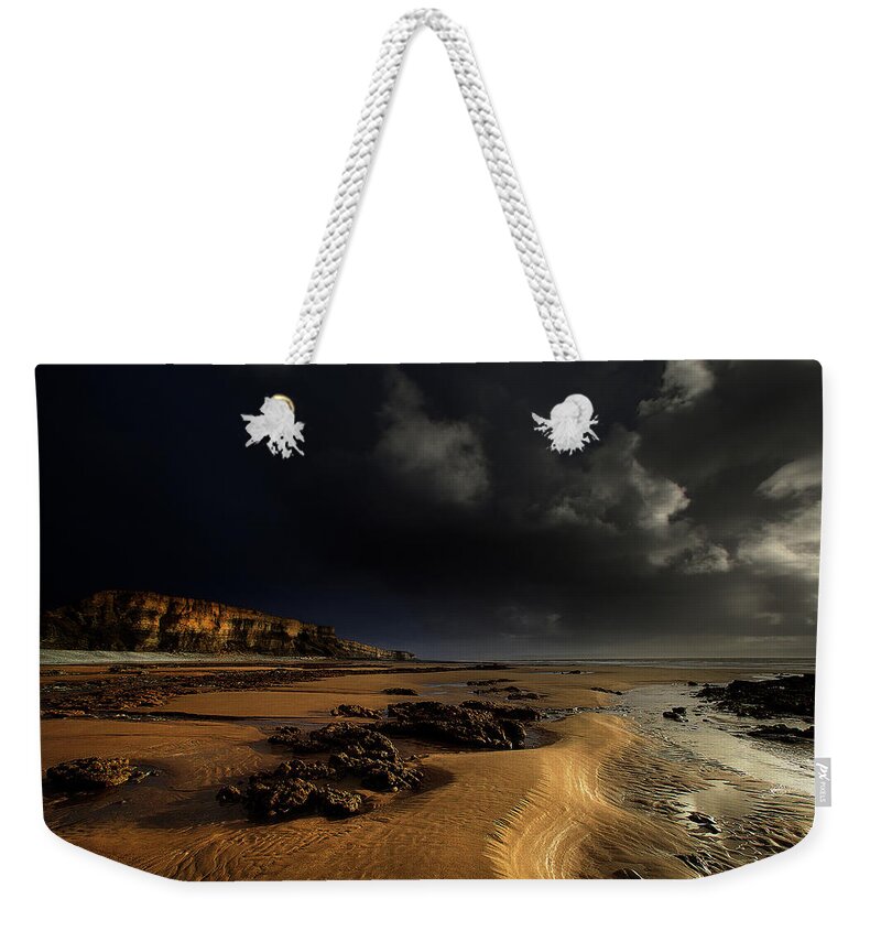 Scenics Weekender Tote Bag featuring the photograph Cliff Face Traeth Mawr by Unique Landscape Images