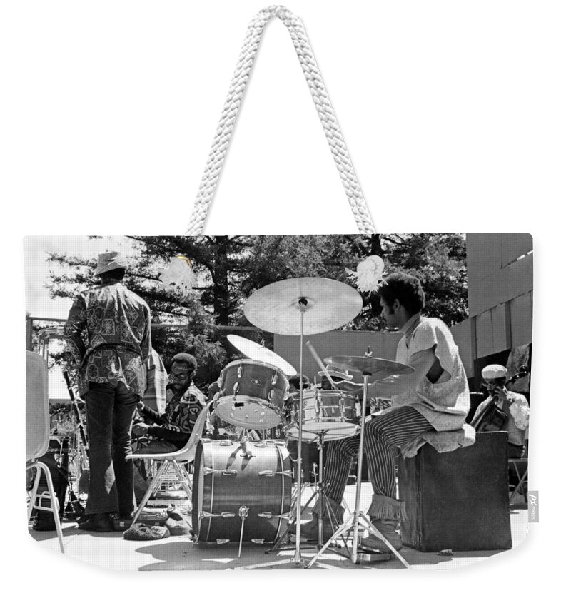 Sun Ra Arkestra Weekender Tote Bag featuring the photograph Clifford Jarvis 1968 by Lee Santa