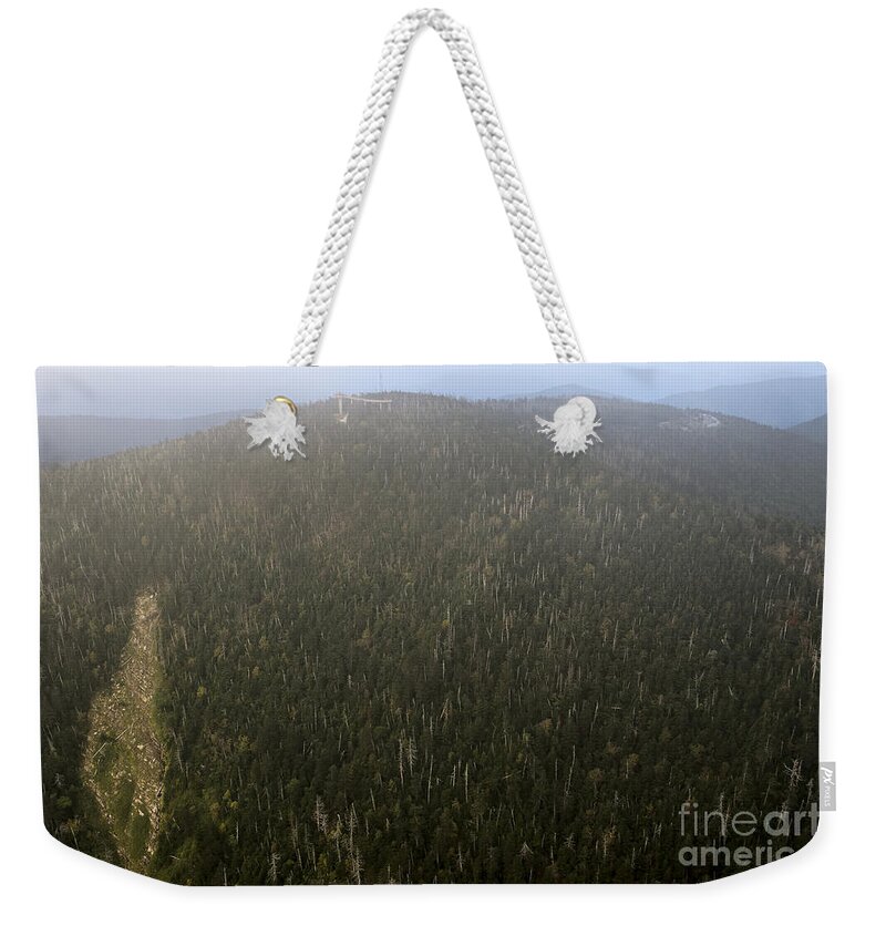 Clingmans Dome Weekender Tote Bag featuring the photograph Clingmans Dome Observation Tower in the Great Smoky Mountains by David Oppenheimer