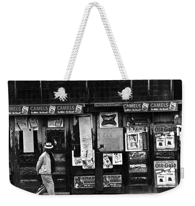 Close-up Shuttered Store S. Meyer Barrio Viejo Tucson 1967 Weekender Tote Bag featuring the photograph Close-up shuttered store S. Meyer Barrio Viejo Tucson 1967 by David Lee Guss