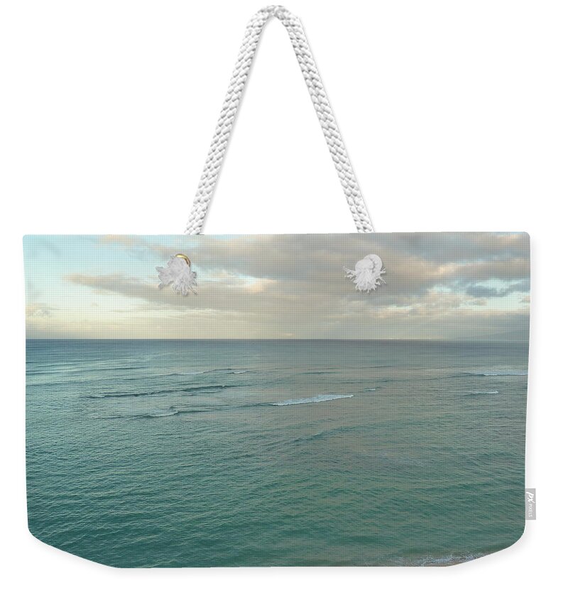 Sand Weekender Tote Bag featuring the photograph Clouded Sea by Connie Handscomb