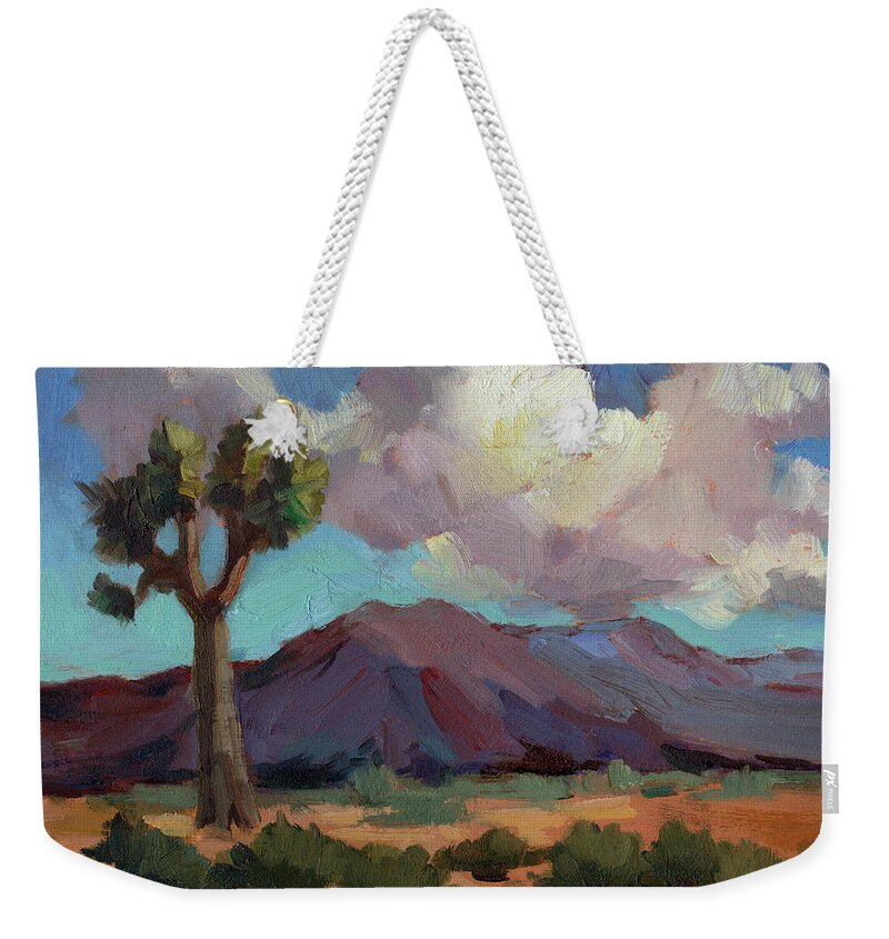 Clouds At Joshua Weekender Tote Bag featuring the painting Clouds at Joshua by Diane McClary