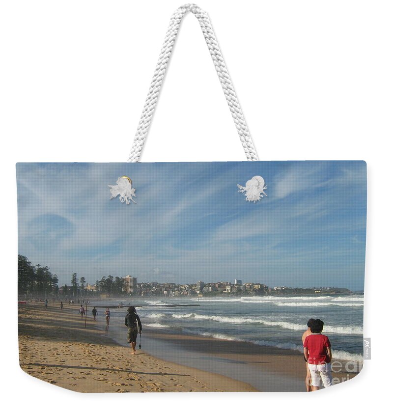 Beach Weekender Tote Bag featuring the photograph Clouds over Manly Beach by Leanne Seymour