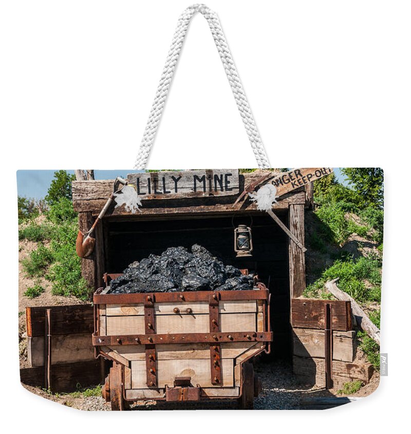Adit Weekender Tote Bag featuring the photograph Coal Cart Leaving the Mine by Sue Smith
