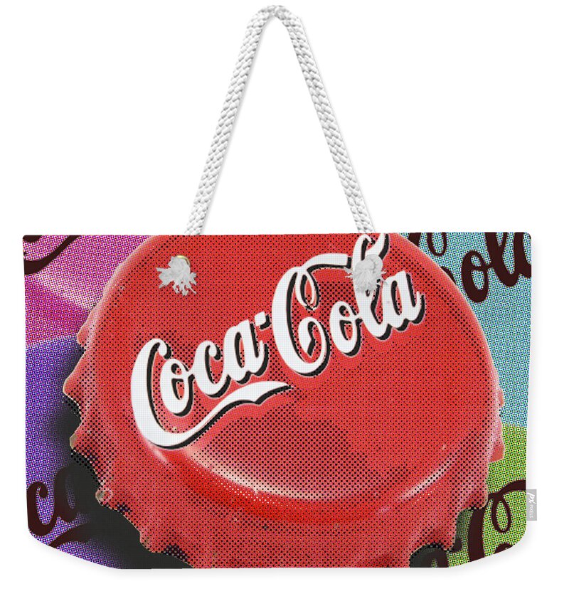 Coca-cola Weekender Tote Bag featuring the painting Coca-Cola Cap by Tony Rubino