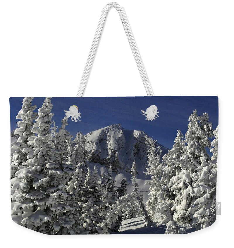 Cody Peak Weekender Tote Bag featuring the photograph Cody Peak After a Snow by Raymond Salani III
