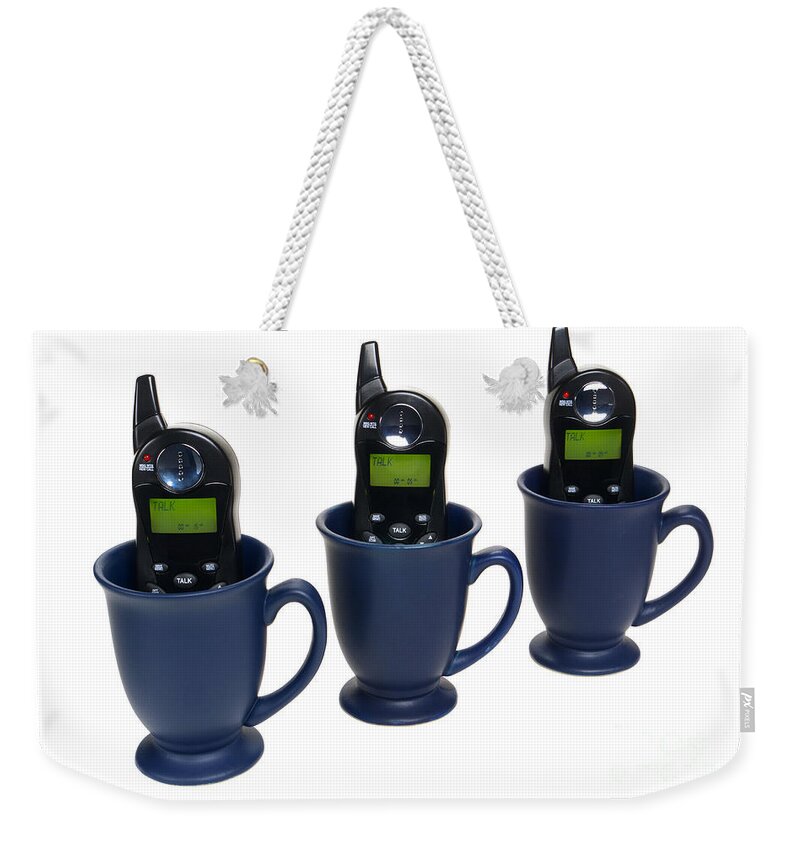 Phones Weekender Tote Bag featuring the photograph Coffee Break by Olivier Le Queinec