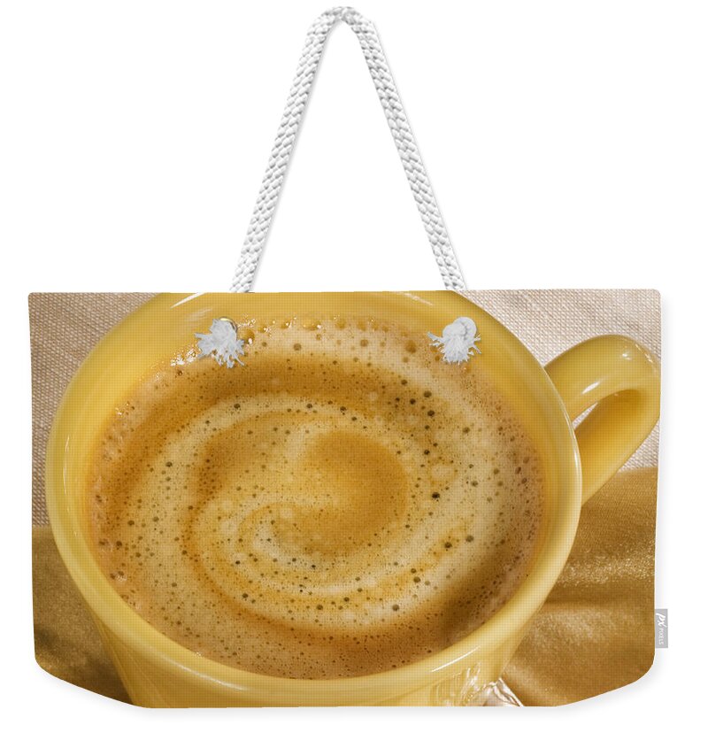 Coffee Weekender Tote Bag featuring the photograph Coffee in Yellow by Iris Richardson