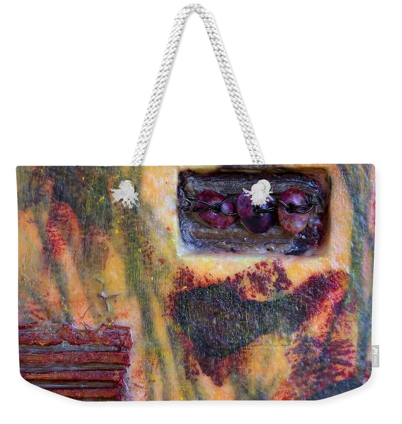 Coin Of The Realm Weekender Tote Bag featuring the mixed media Coin Of The Realm Encaustic by Bellesouth Studio