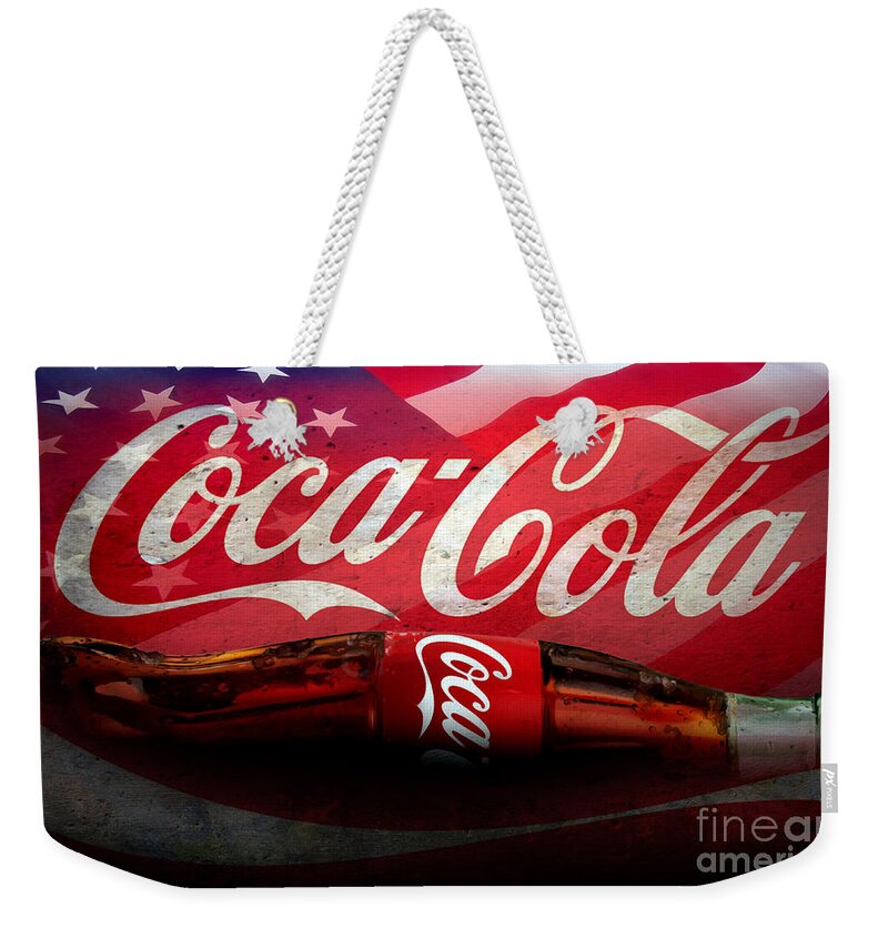 Coke Ads Life Weekender Tote Bag featuring the mixed media Coke Ads Life by Jon Neidert