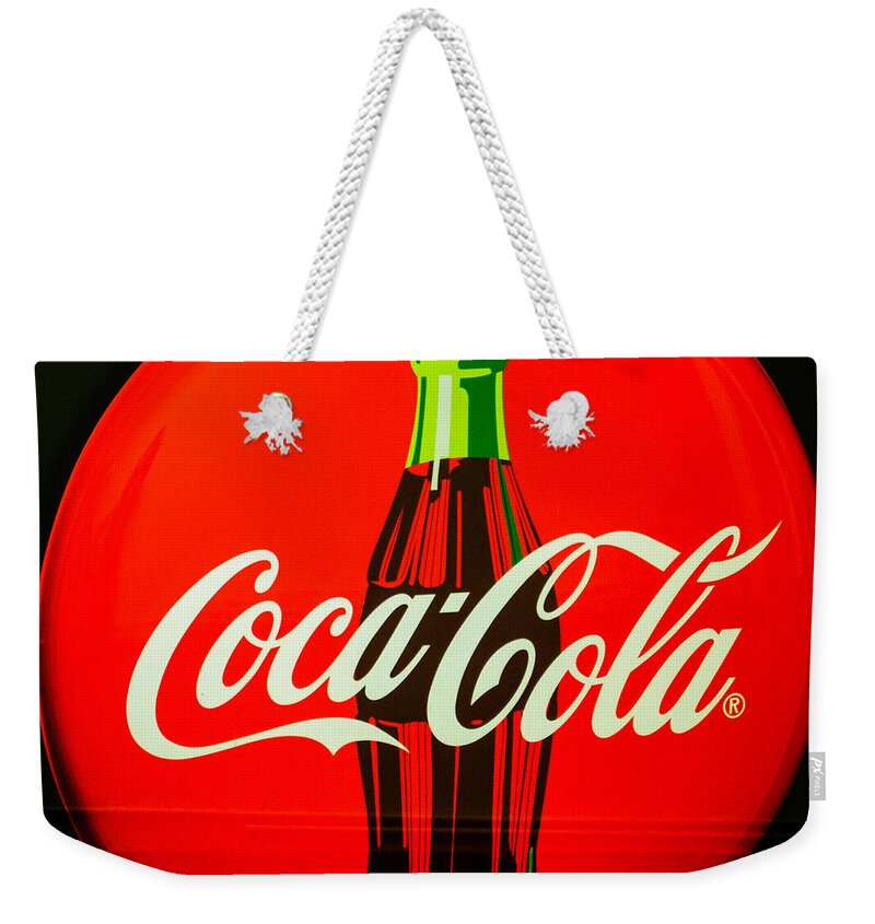 Red Coke Top Weekender Tote Bag featuring the photograph Coke Top by Tikvah's Hope