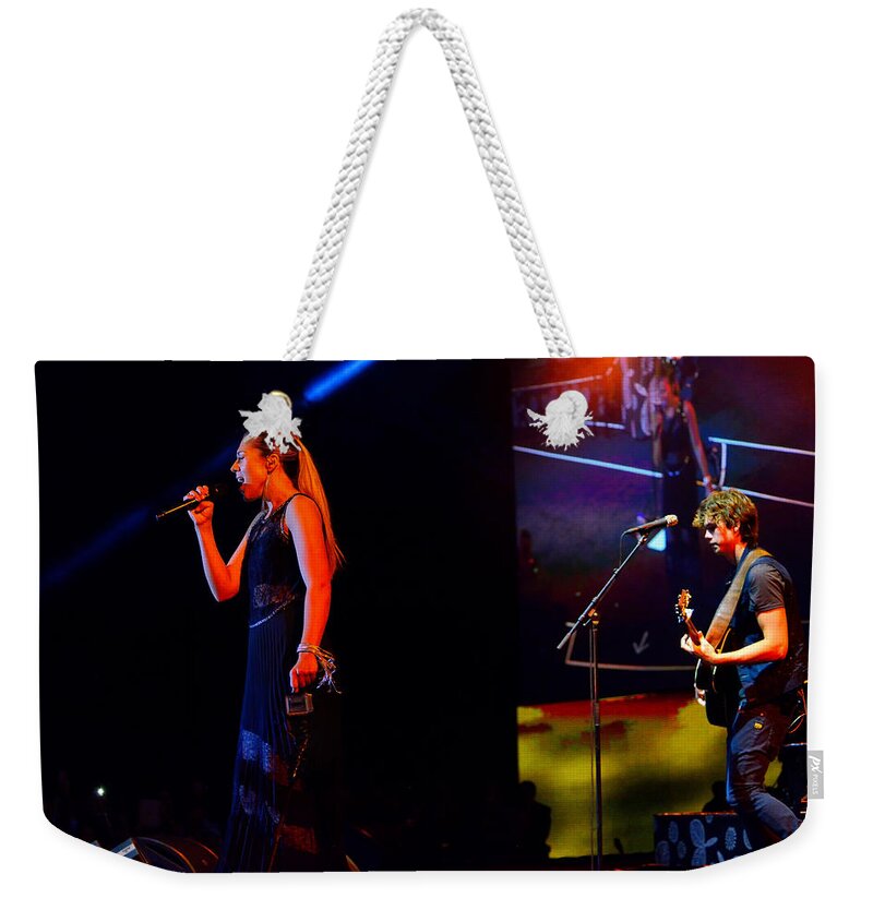 Colbie Caillat Weekender Tote Bag featuring the photograph Colbie Caillat in Las Vegas by Greg Norrell