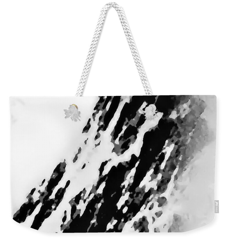 Digital Altered Photo Weekender Tote Bag featuring the digital art Cold Mountain Reflection W by Tim Richards