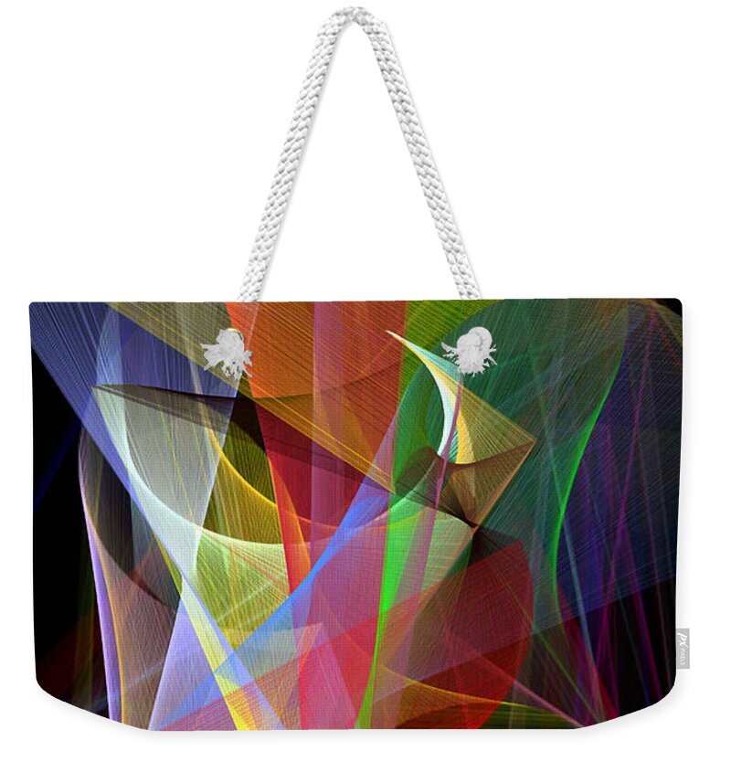 Abstract Weekender Tote Bag featuring the digital art Color Symphony by Rafael Salazar