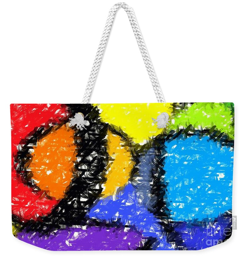 Abstract Weekender Tote Bag featuring the digital art Colorful Abstract 3 by Chris Butler