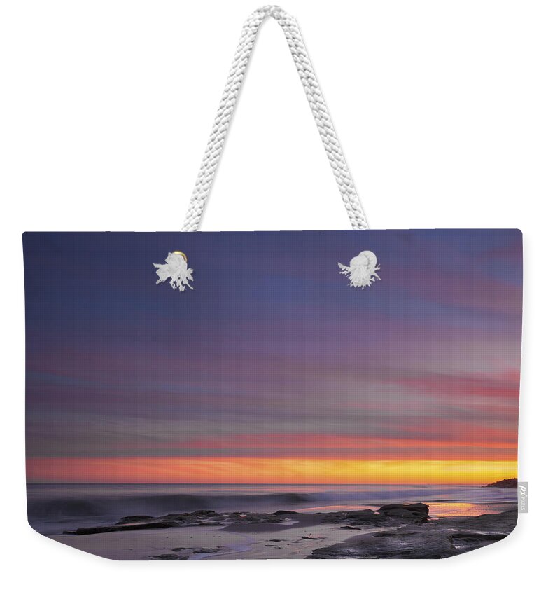 Ocean Weekender Tote Bag featuring the photograph Colorful Ocean Sunset At Twilight by Jo Ann Tomaselli