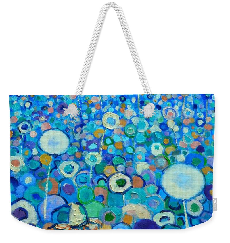 Floral Weekender Tote Bag featuring the painting Colors Field In My Dream by Ana Maria Edulescu
