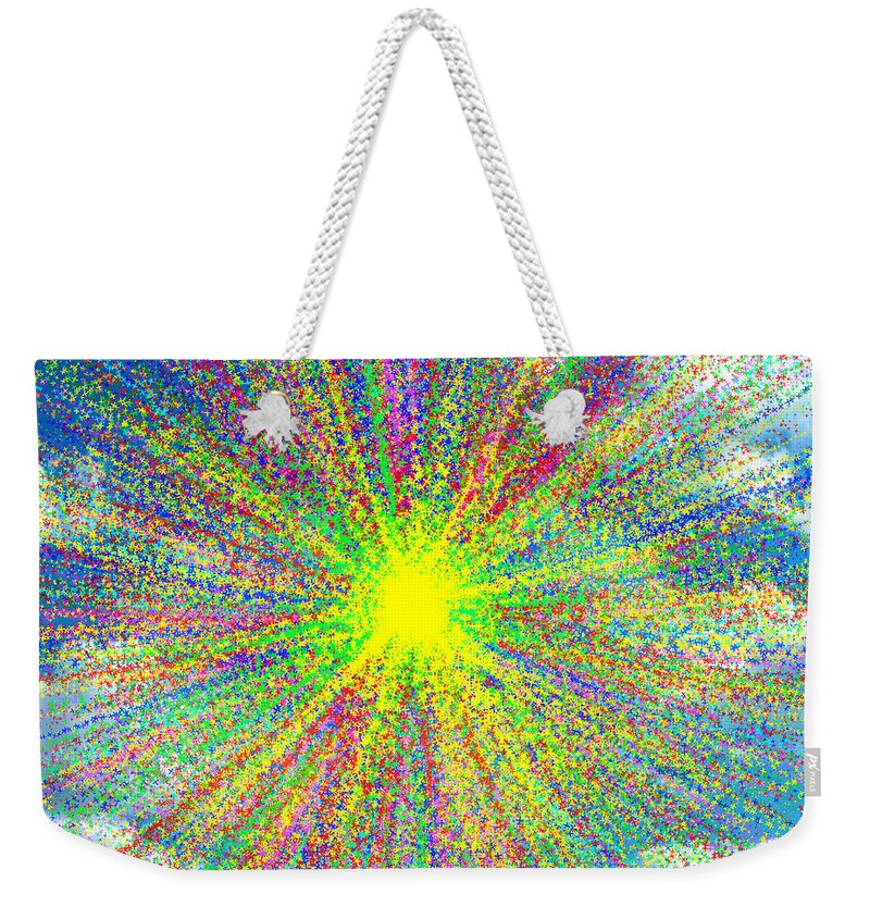 Yellow Weekender Tote Bag featuring the painting Colors in the Sky by Bruce Nutting