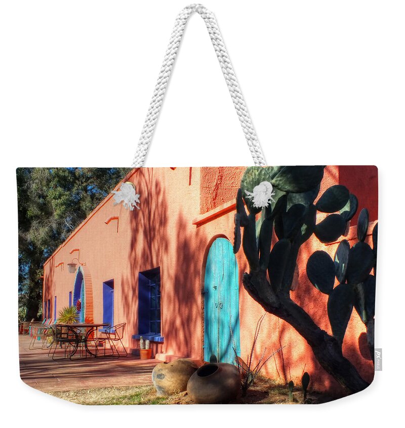 Architecture Weekender Tote Bag featuring the photograph Colors of the Desert Southwest by Lucinda Walter