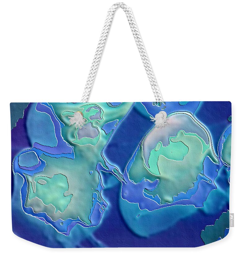Abstract Weekender Tote Bag featuring the photograph Colors of the Sea 1 by Nadalyn Larsen