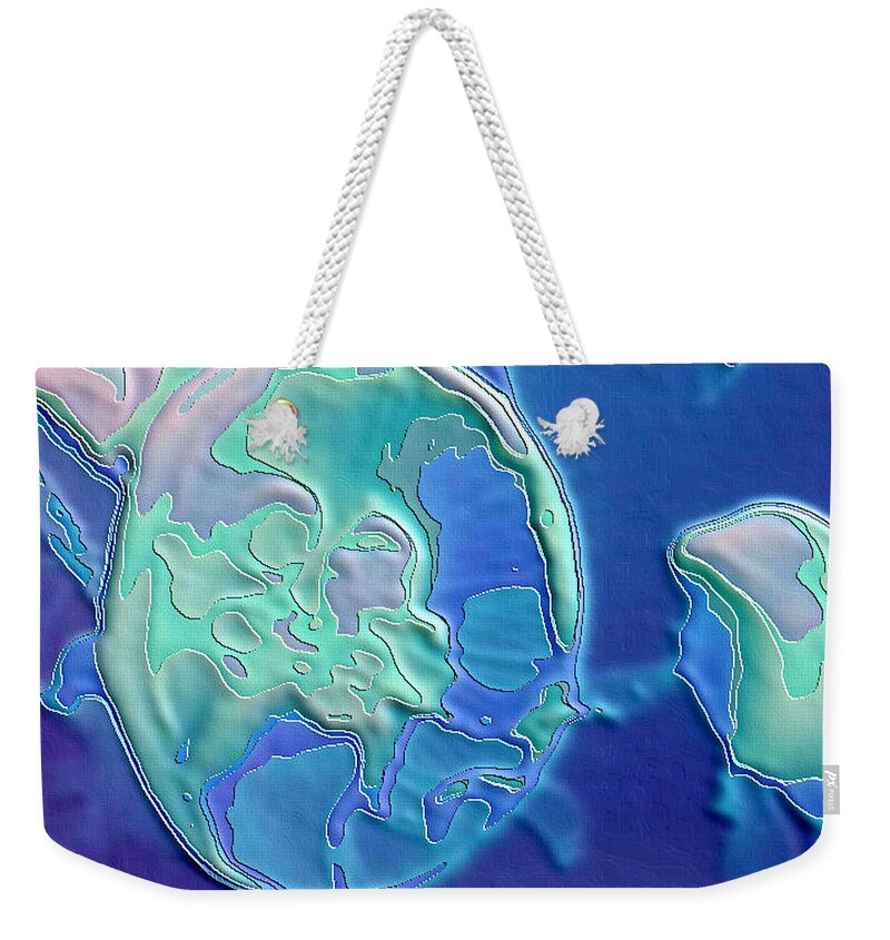 Abstract Weekender Tote Bag featuring the photograph Colors of the Sea 2 by Nadalyn Larsen